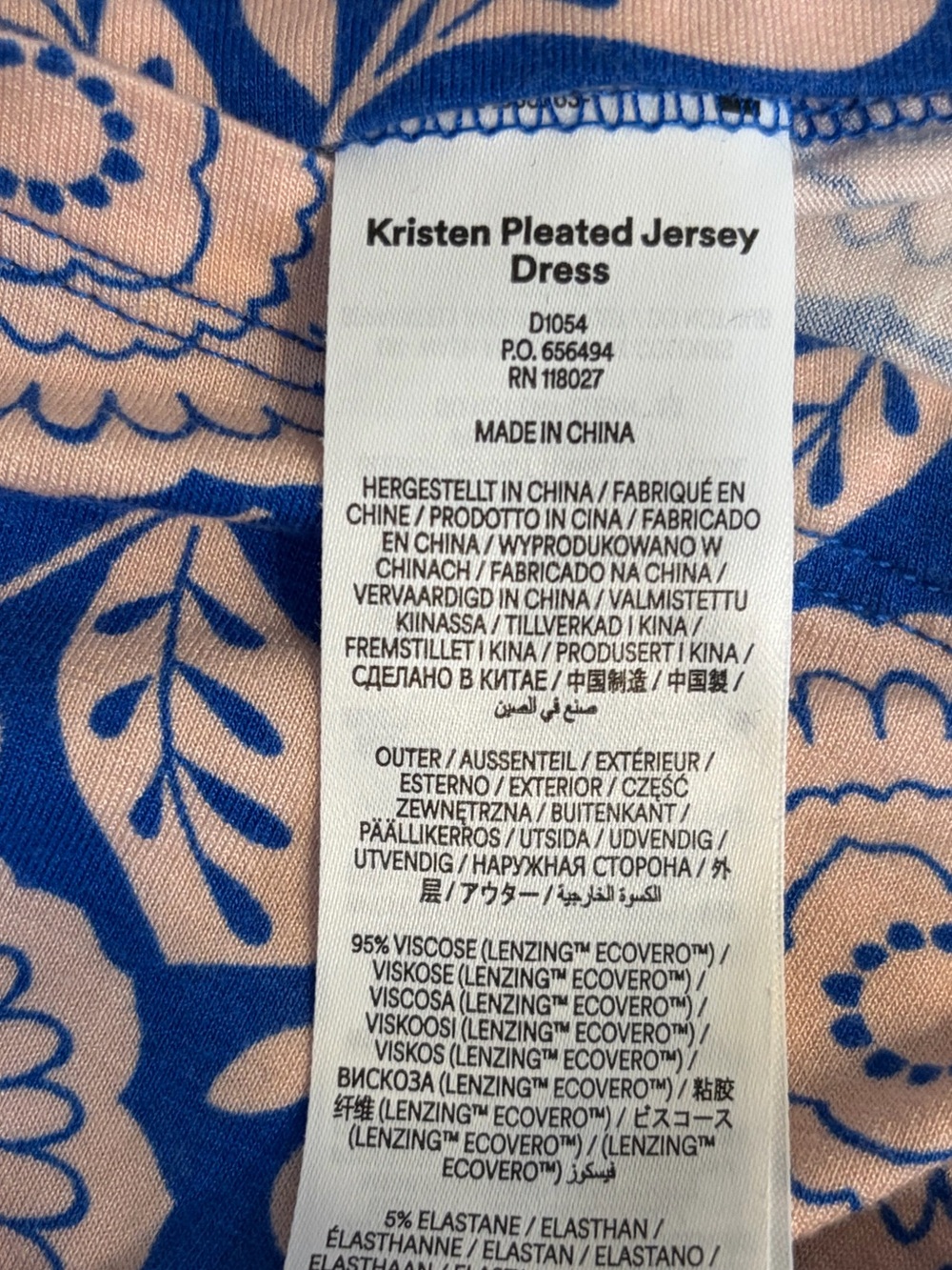 BODEN Kristen Pleated Jersey Maxi Dress Size 12 Floral Blue Enchanting Vines - Picture 10 of 10